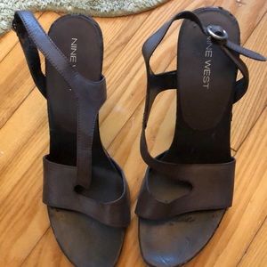 Nine West leather heels size 7.5